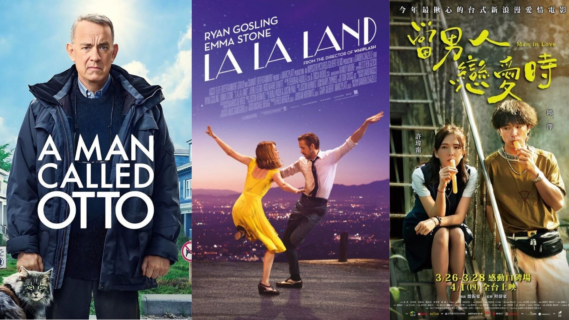 Poster Film A Man Called Otto, La La Land, Man in Love