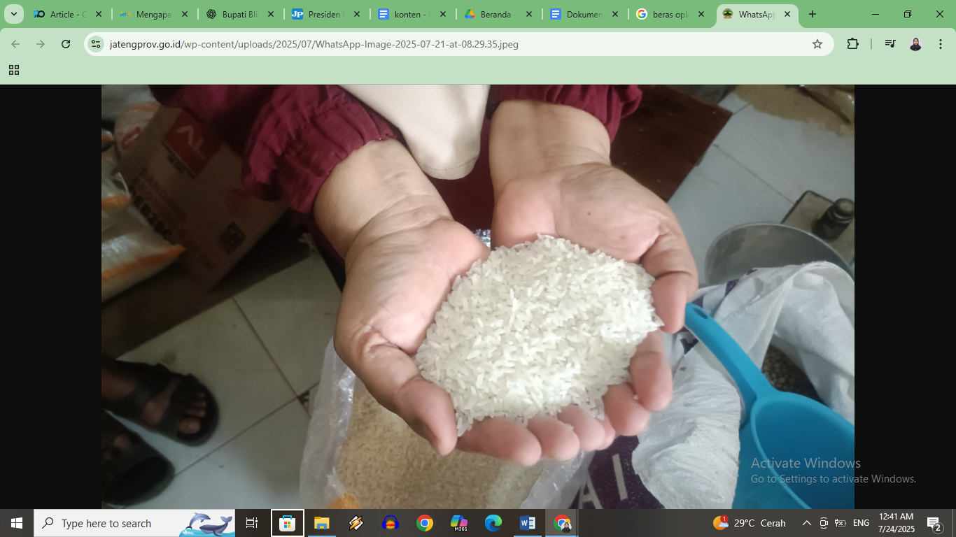 Beras oplosan rugikan negara