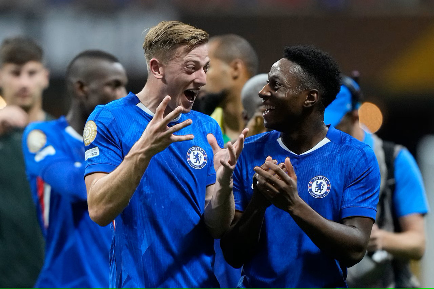 Liam delap dan skuad Chelsea saat menjalani pertandingan di Club World Cup 2025.