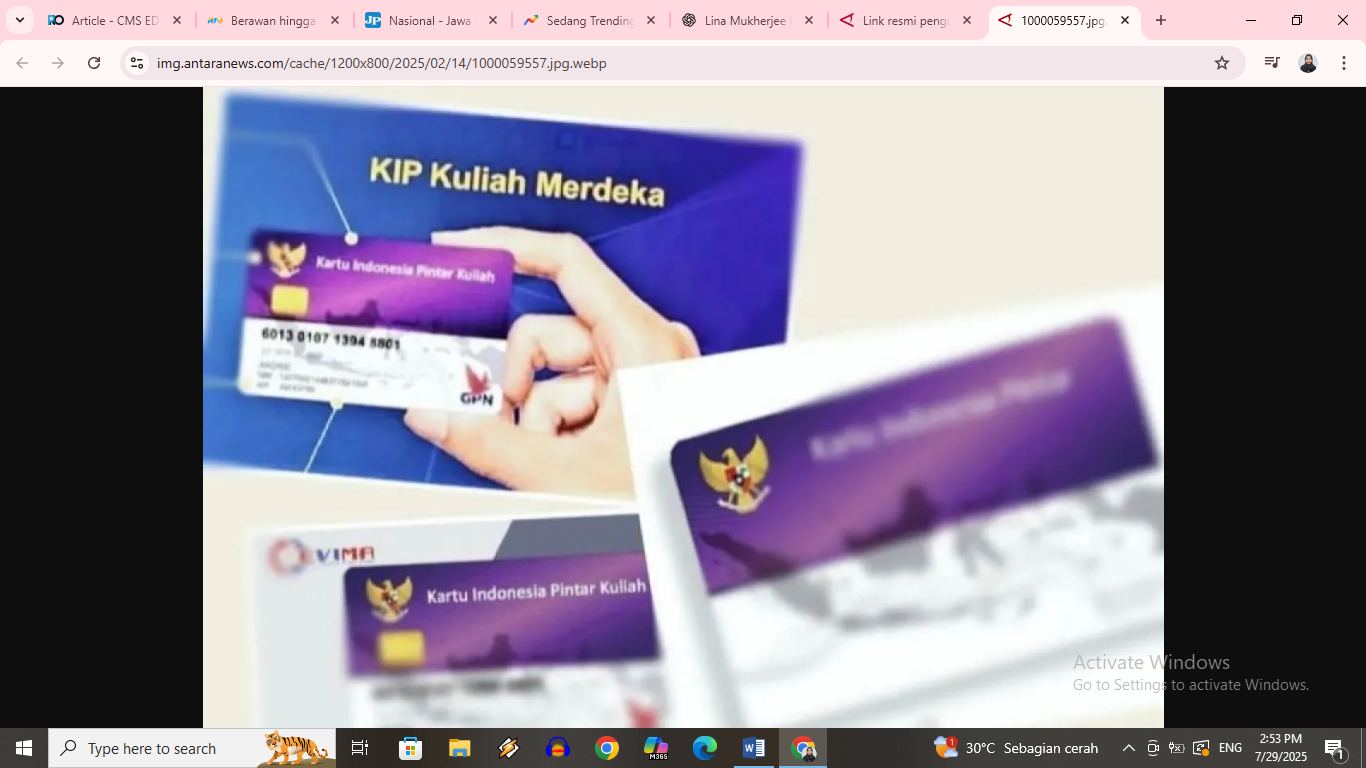 Link cara cek KIP kuliah