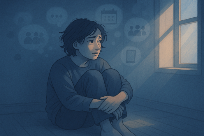 Ilustrasi Anxiety by Sora AI