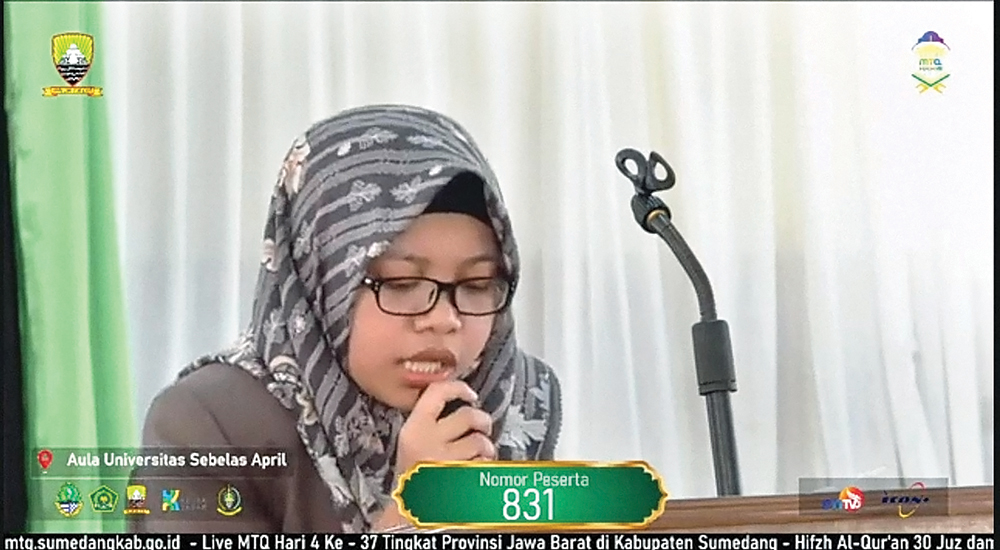 CEMERLANG: Fatimah saat lomba MTQ tingkat Nasional sebelum sakit.