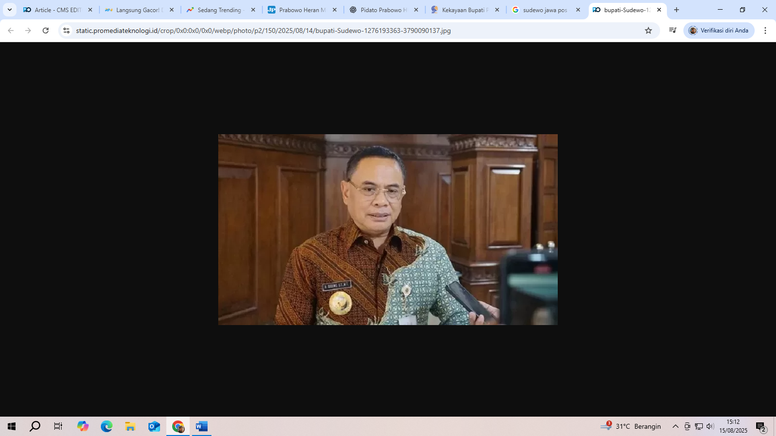 Catatan harta kekayaan Sudewo