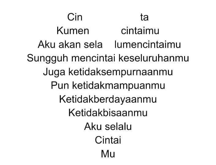 Contoh Puisi Tipografi