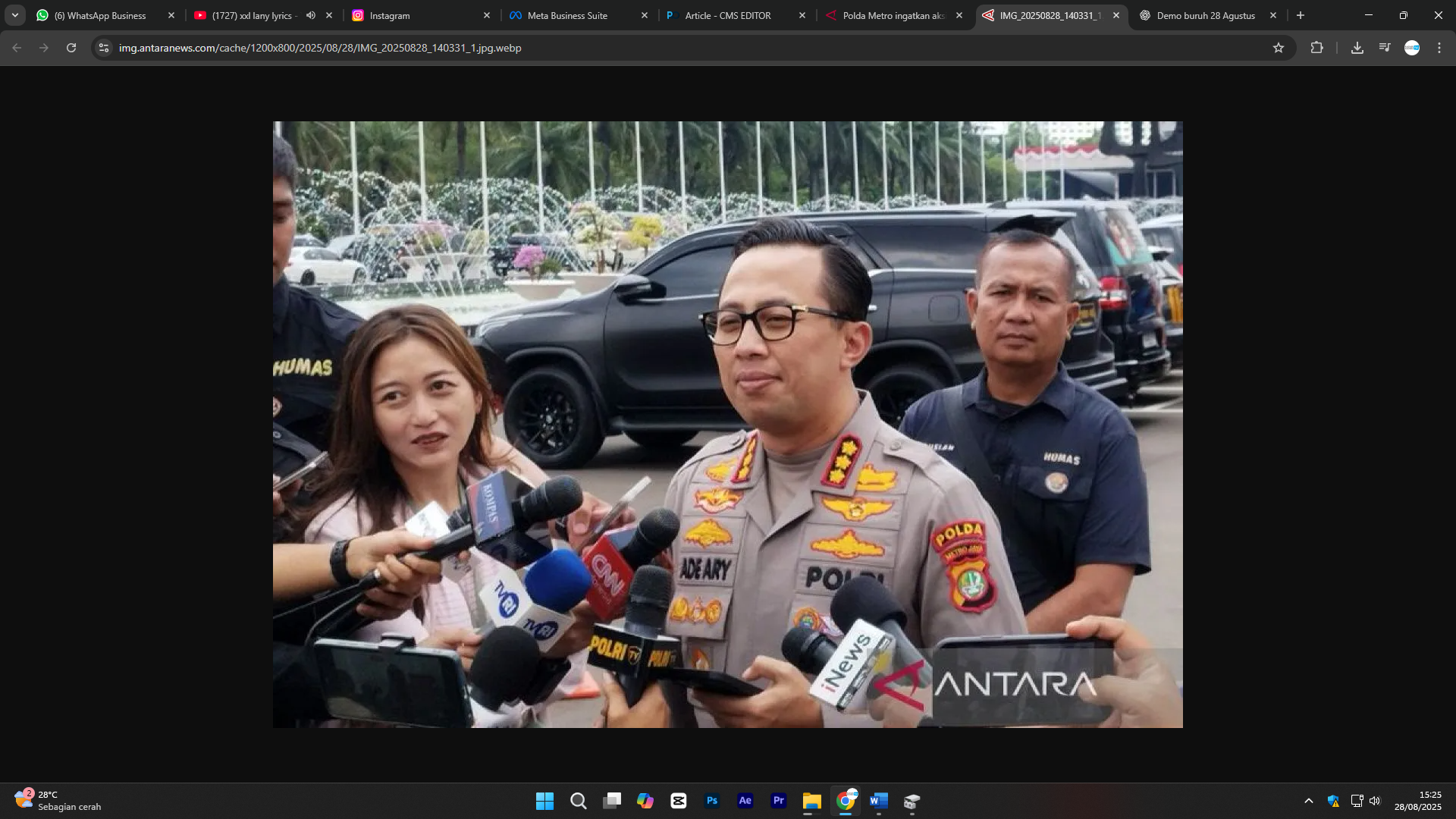 Polda Metro Jaya batasi demo sampai pukul 18.00