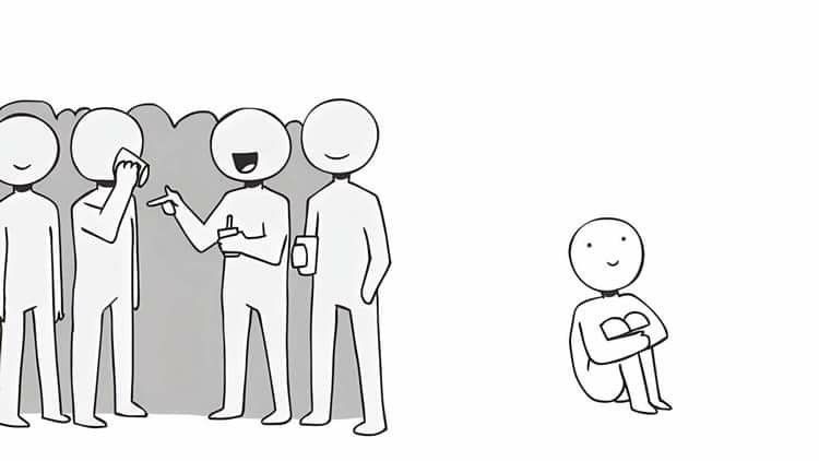 Ilustrasi seseorang merasa diabaikan dan terasing di tengah keramaian