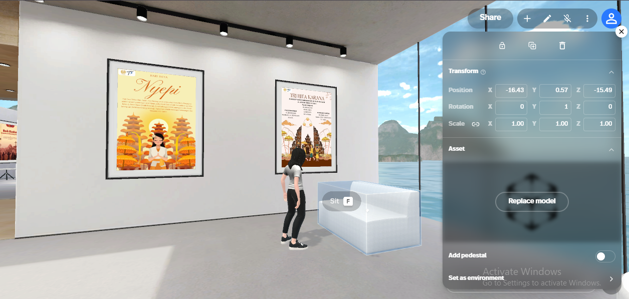 Editing objek 3D Spatial.io