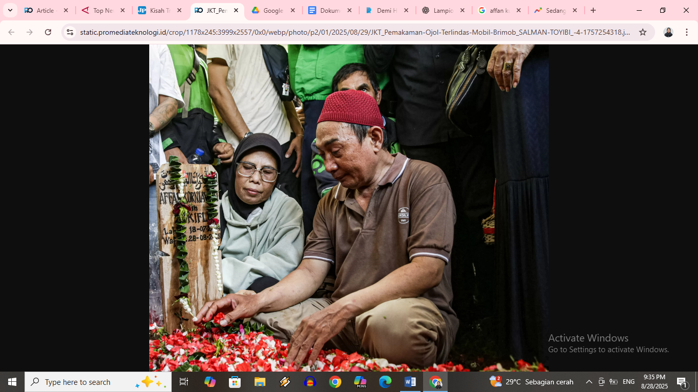Fakta Affan, pengemudi ojol ternyata jadi tulang punggung keluarga
