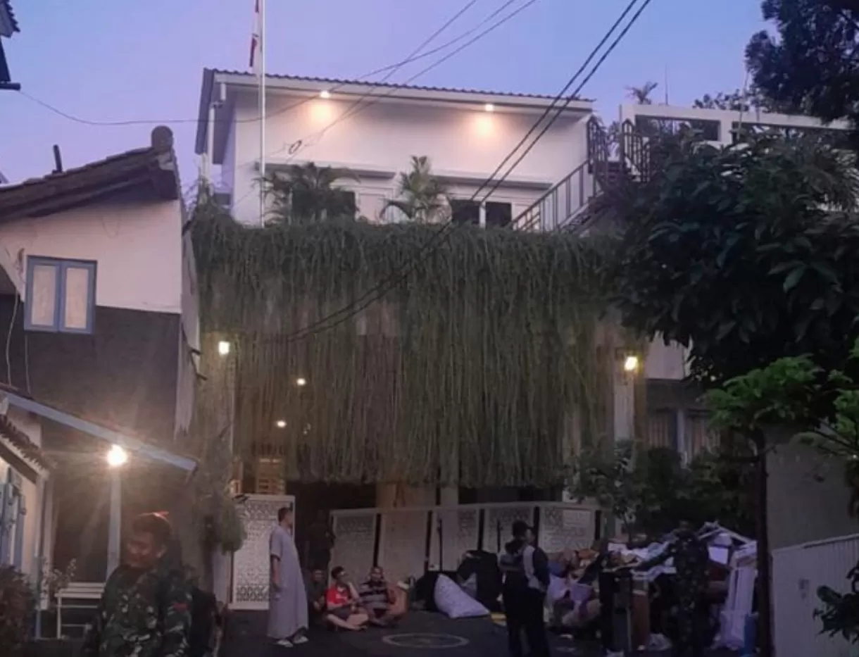 Rumah Menkeu Sri Mulyani setelah jadi korban penjarahan pada Minggu dini hari (31/8)