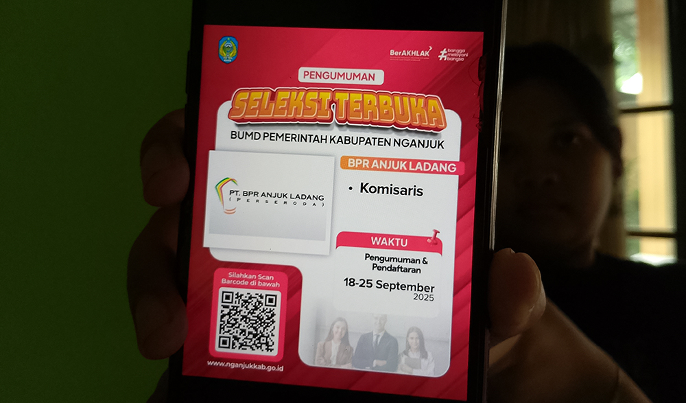Seleksi terbuka kali ini hanya dilakukan untuk dua jabatan, yaitu Komisaris Bank Perekonomian Rakyat (BPR) Anjuk Ladang