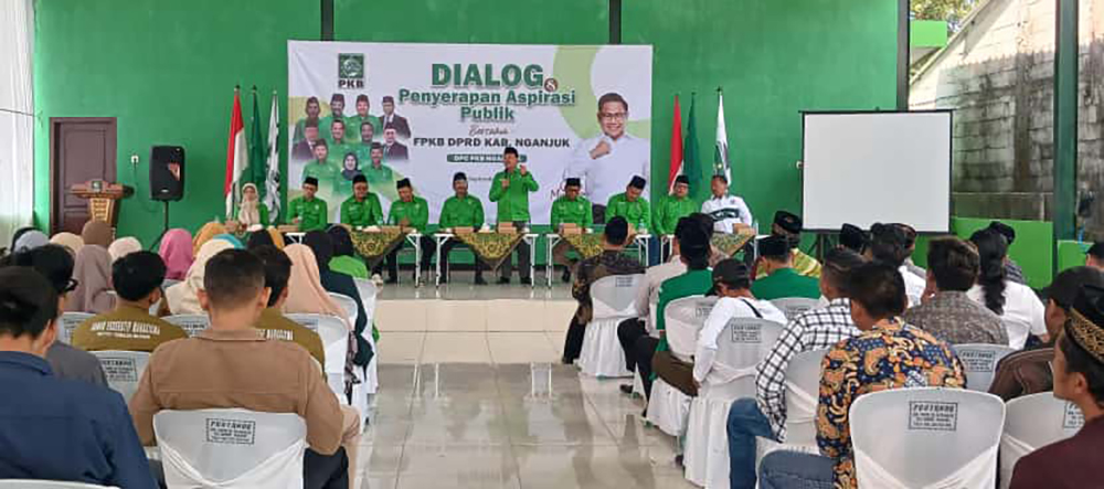 Dewan Pengurus Cabang (DPC) Partai Kebangkitan Bangsa (PKB) Nganjuk menggelar dialog dan serap aspirasi publik, Sabtu (20/9).