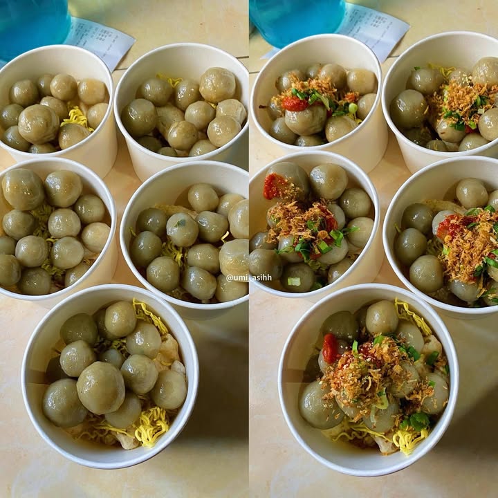 Penampakan cilok Umi Asih yang dikemas dengan mangkok