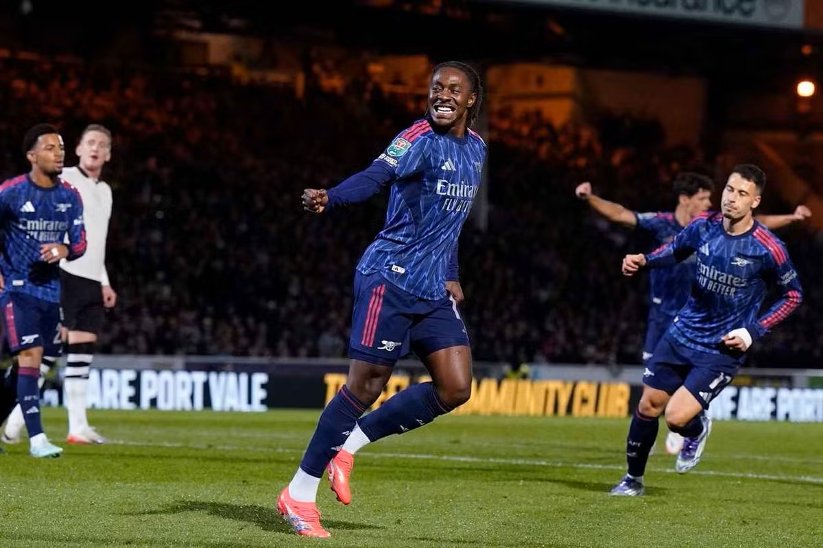Eberichi Eze cetak gol perdana untuk arsenal