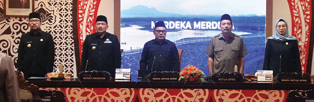 KERJA CEPAT: Pimpinan DPRD Kabupaten Nganjuk saat rapat. Wakil rakyat selesaikan perda PAK.