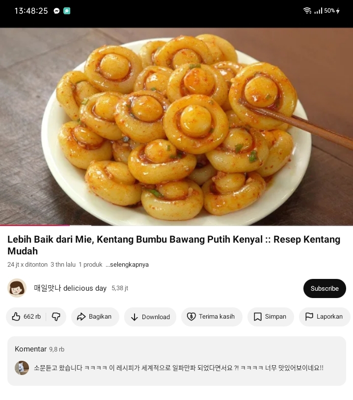 Kentang kenyal berbumbu bawang putih gurih