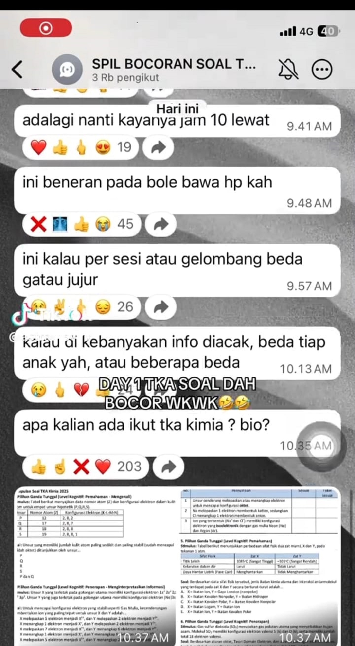 Grup Bocoran TKA Hari Pertama