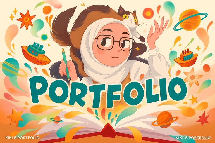 Ilustrasi portofolio pelajar
