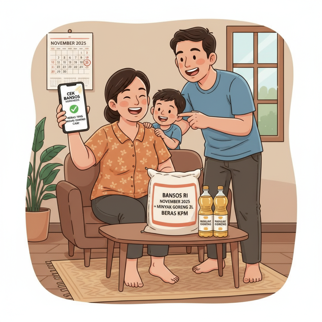 Ilustrasi Bansos Beras dan Minyak Goreng