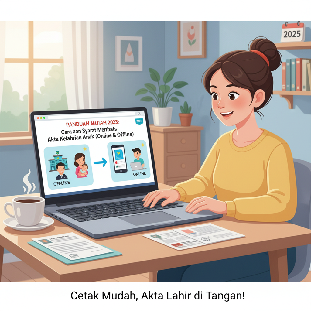 Ilustrasi membuat akta kelahiran anak
