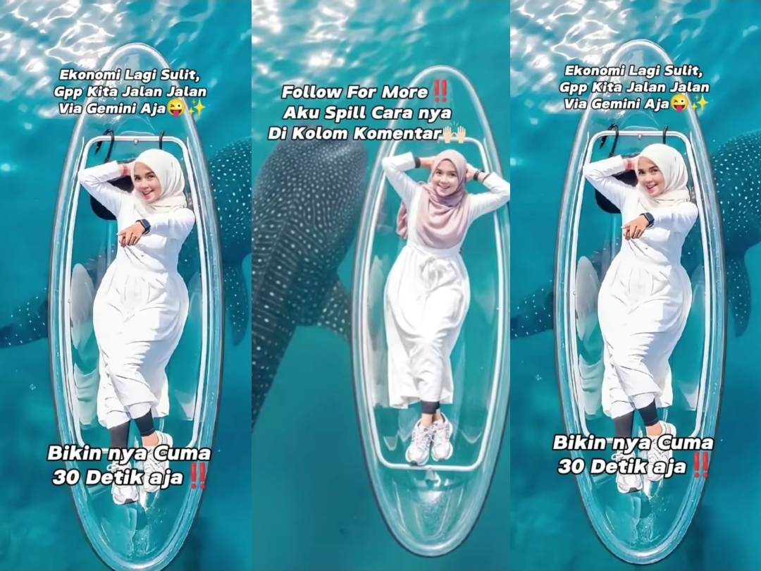 Edit Foto Liburan Ala di Laut Tropis Cuma Pakai AI