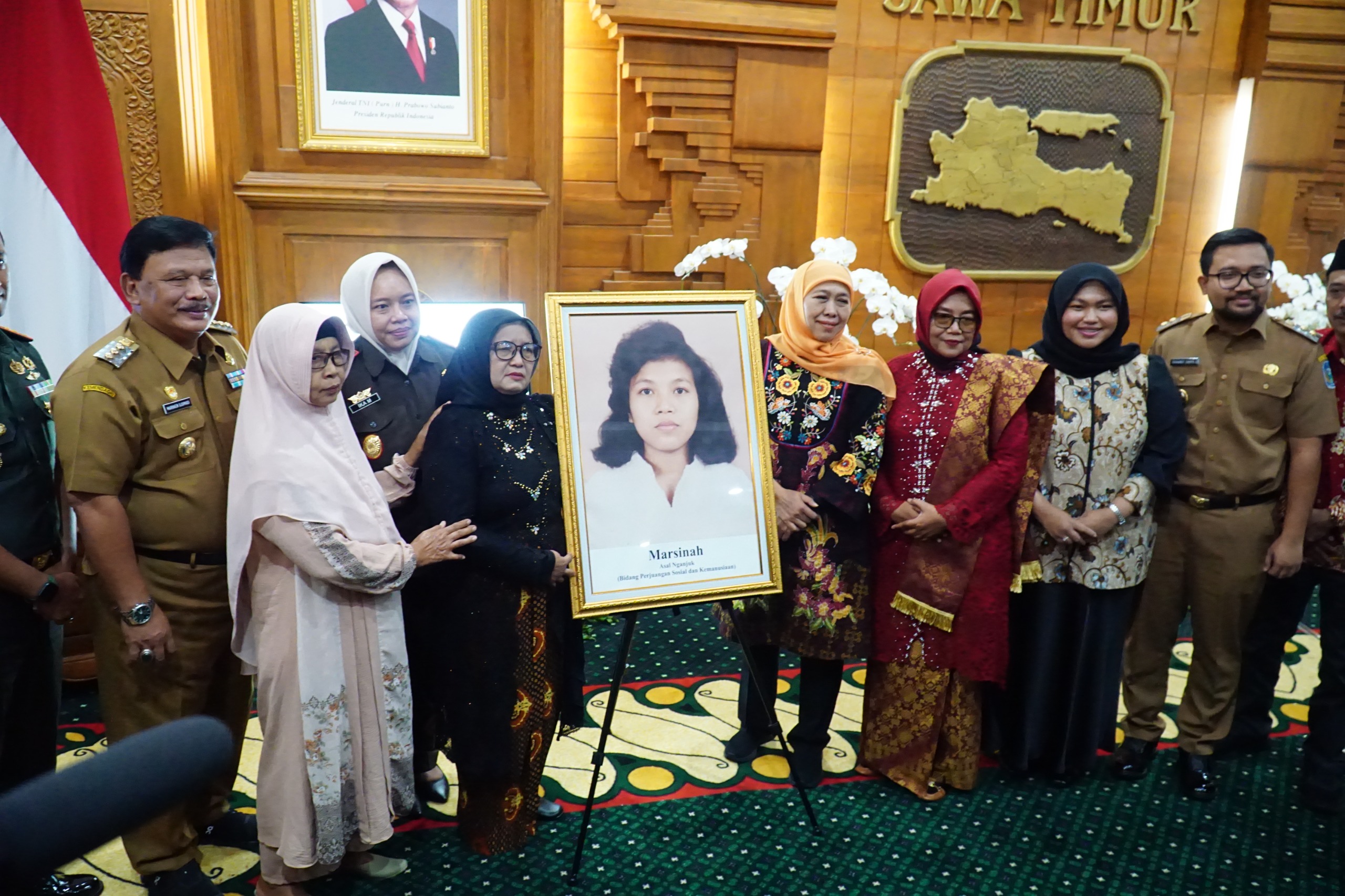 Bupati Nganjuk Marhaen Djumadi saat menghadiri tasyakuran di Gedung Negara Grahadi