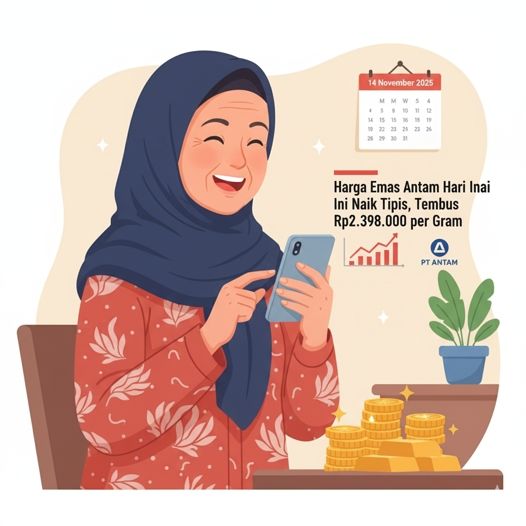 Ilustrasi Harga Emas Naik Tipis