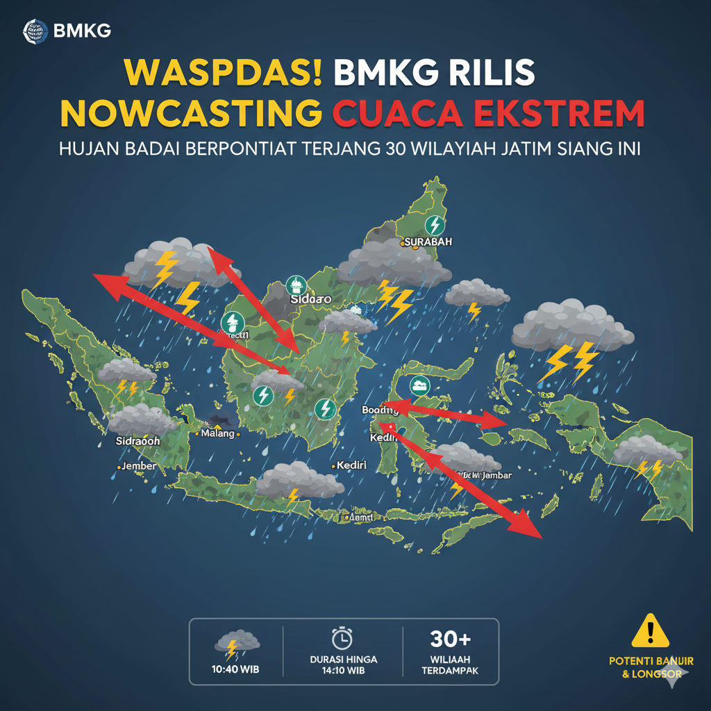 Ilustrasi Cuaca Ektreem Diwilayah Jawa Timur