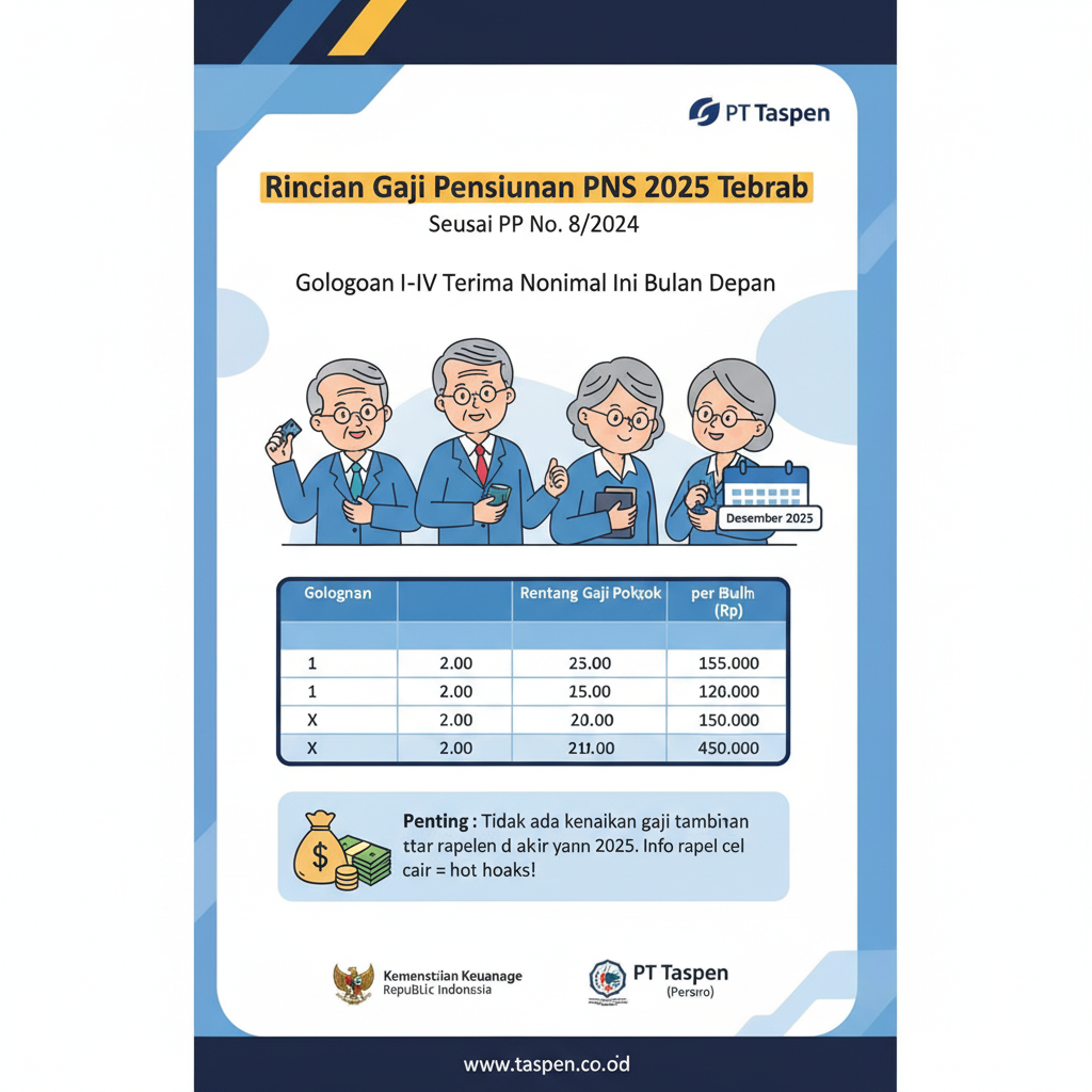 Ilustrasi Rincian Gaji Pensiunan PNS 2025