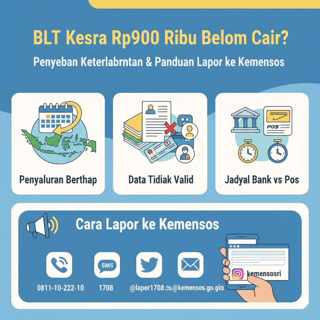 Ilustrasi BLT Kesra Rp900 Ribu Belum Cair? Ini Penyebab Keterlambatan dan Panduan Lapor ke Kemensos