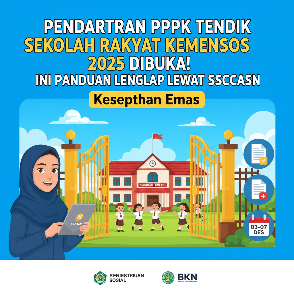 Ilustrasi Kesempatan Emas! Pendaftaran PPPK Tendik Sekolah Rakyat Kemensos 2025 Dibuka, Ini Panduan Lengkap Lewat SSCASN