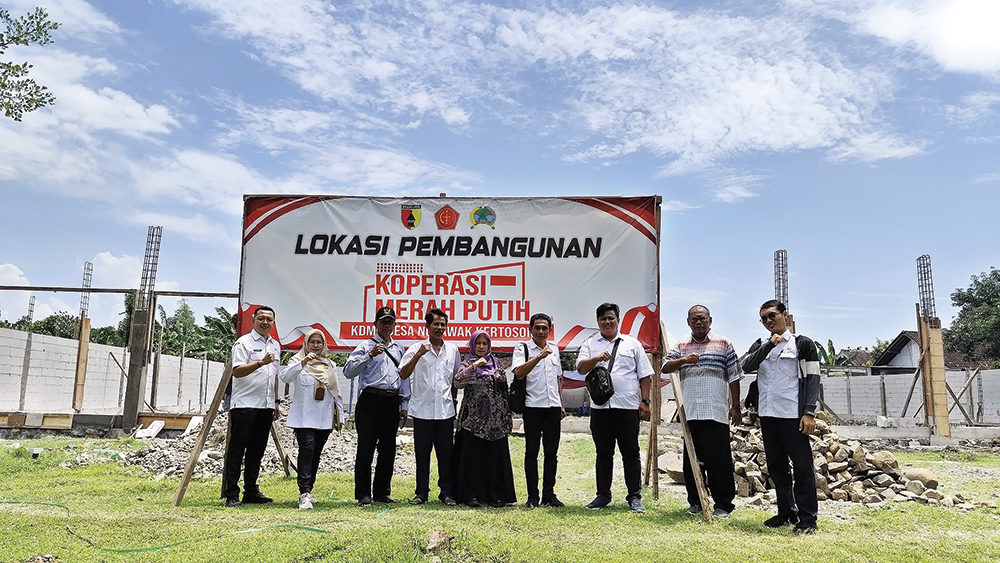 BANGKIT: Lokasi pembangunan Koperasi Merah Putih di Desa Nglawak, Kertosono.