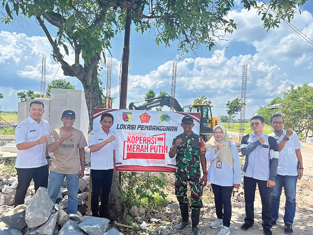 PROSES: Pembangunan Koperasi Merah Putih di Desa Nglundo, Sukomoro.