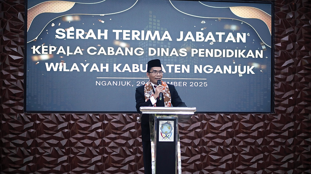 GASPOL: Kacabdindik Jatim Wilayah Nganjuk Ardiyanto beri sambutan.