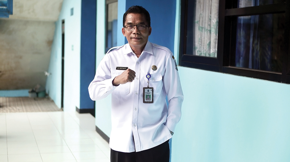 SEMANGAT: Kacabdindik Jatim Wilayah Nganjuk M. Ardiyanto terapkan 5 program keren.