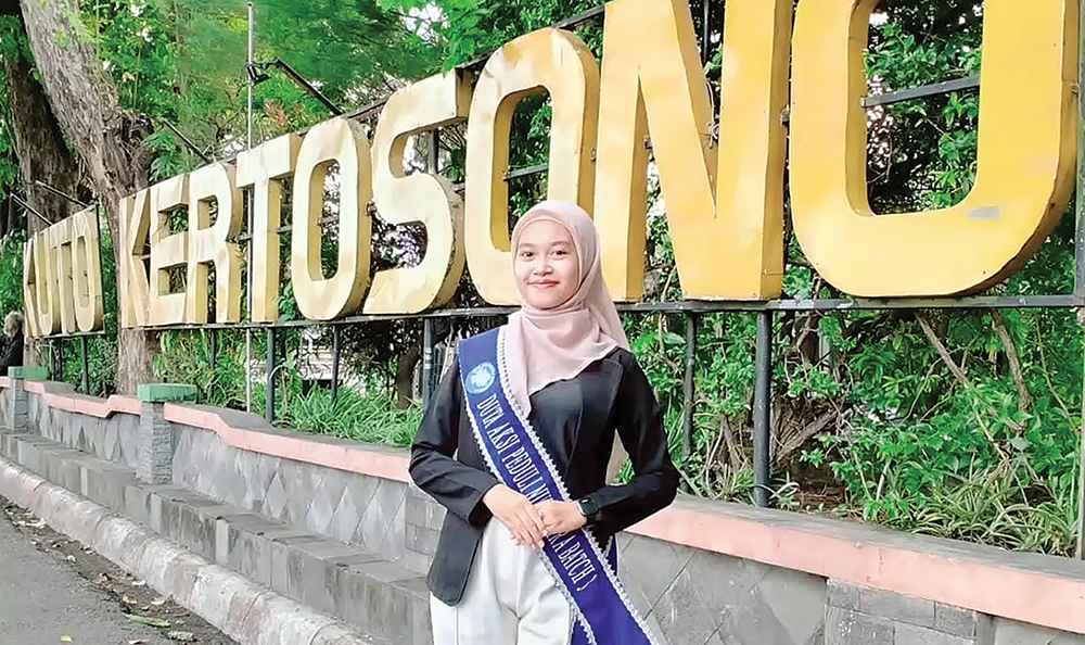 BERPRESTASI: Keyla Cahya Kusuma Wati di Kertosono. Dia jadi Duta Aksi Peduli Nusantara.