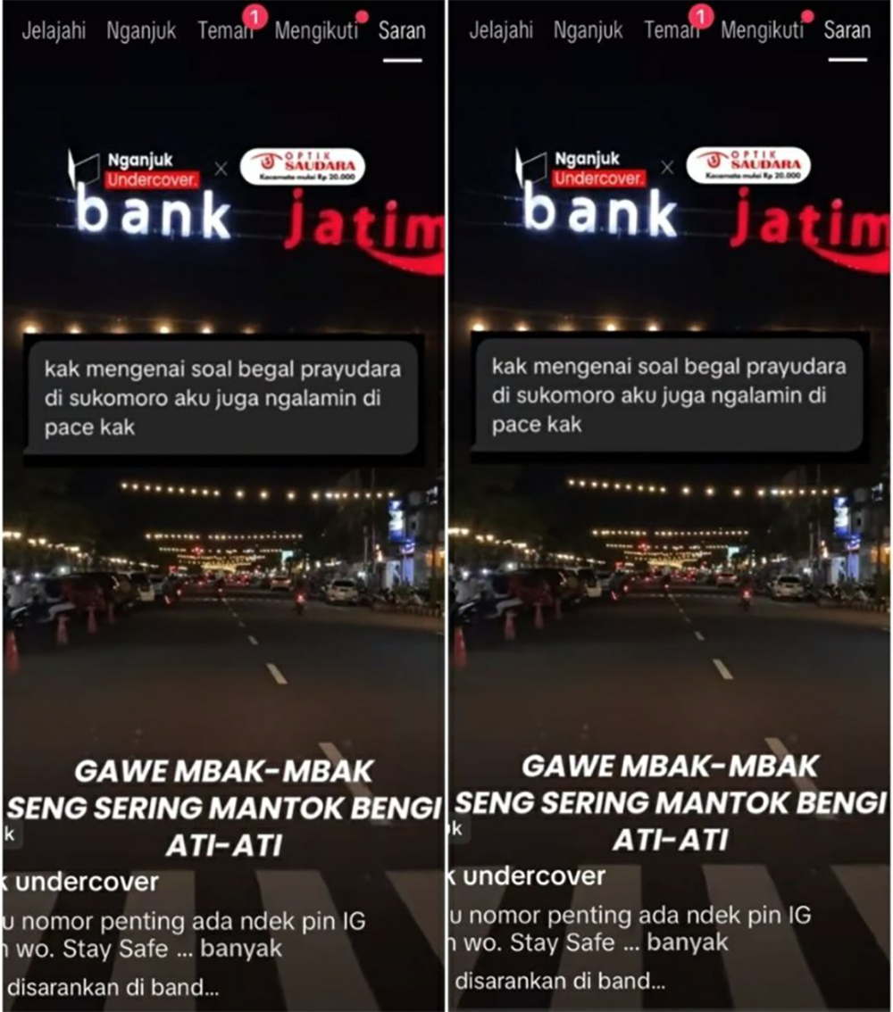 Aksi begal payudara kembali meresahkan warga wilayah Kota Angin.
