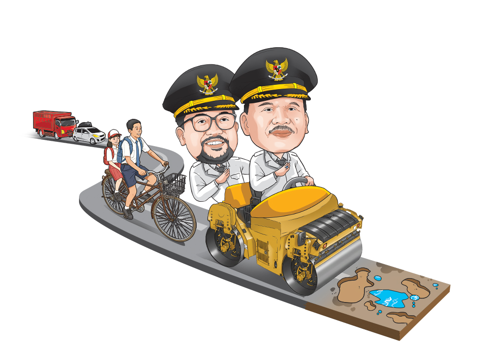 ilustrasi 1 tahun kepemimpinan Bupati Marhaen Djumadi dan Wabup Trihandy Cahyo Saputro