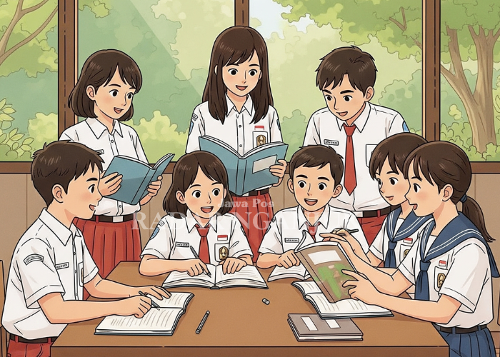 ILUSTRASI: Pelajar membaca buku.