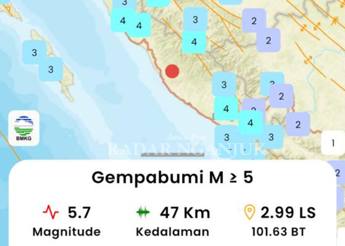 GEMPA BUMI: Lokasi di Lebong Bengkulu.
