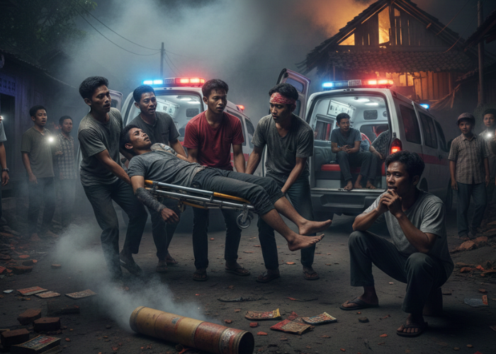 HATI-HATI: Ilustrasi korban petasan. 