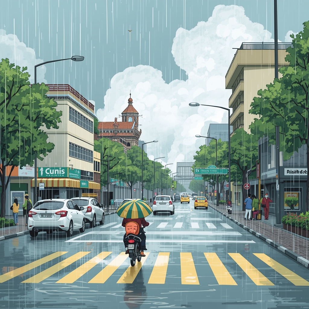 ILUSTRASI: Hujan di wilayah Kota Angin. 