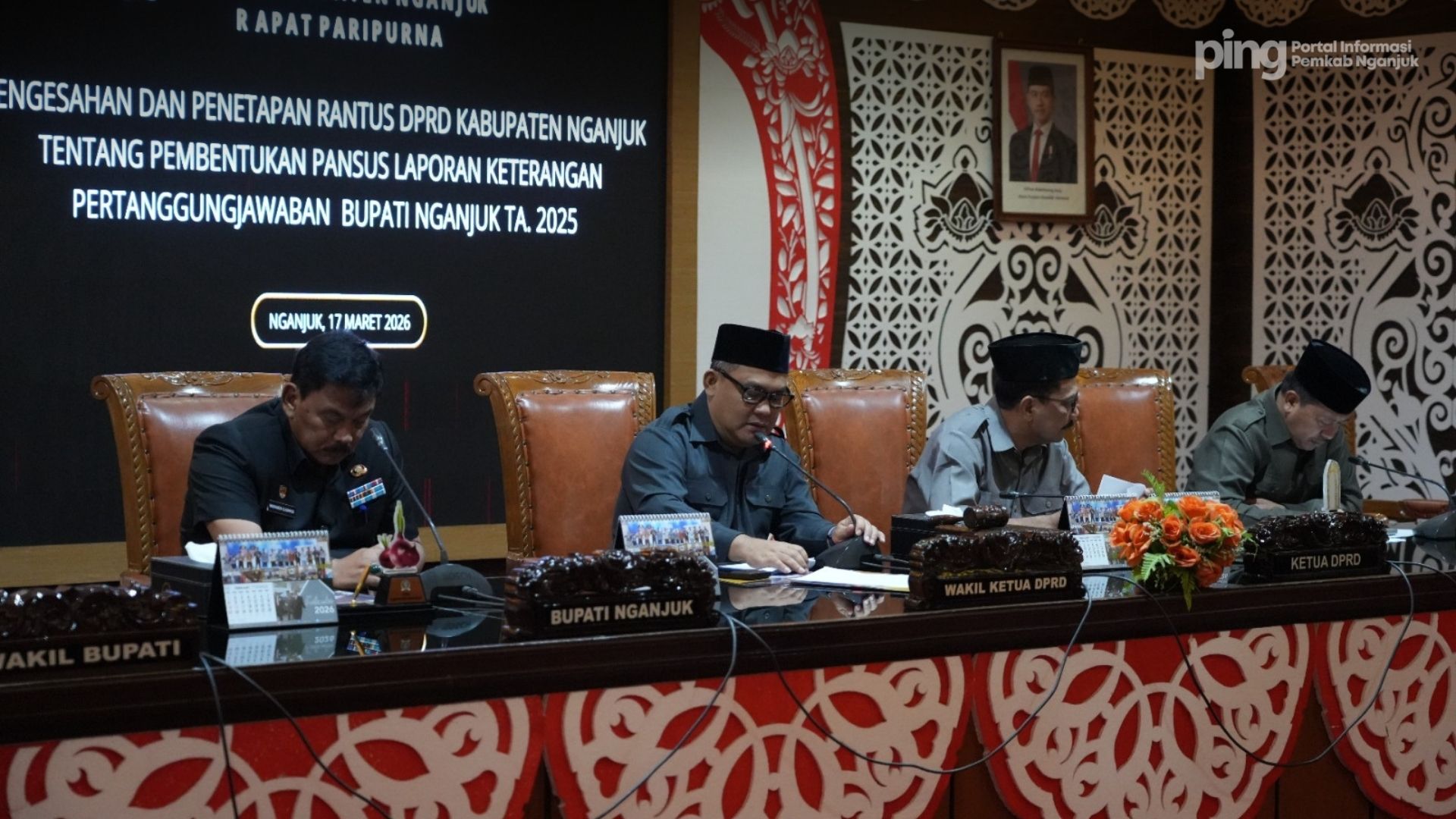 Rapat paripurna pengesahan dan penetapan rantus DPRD Kabupaten Nganjuk
