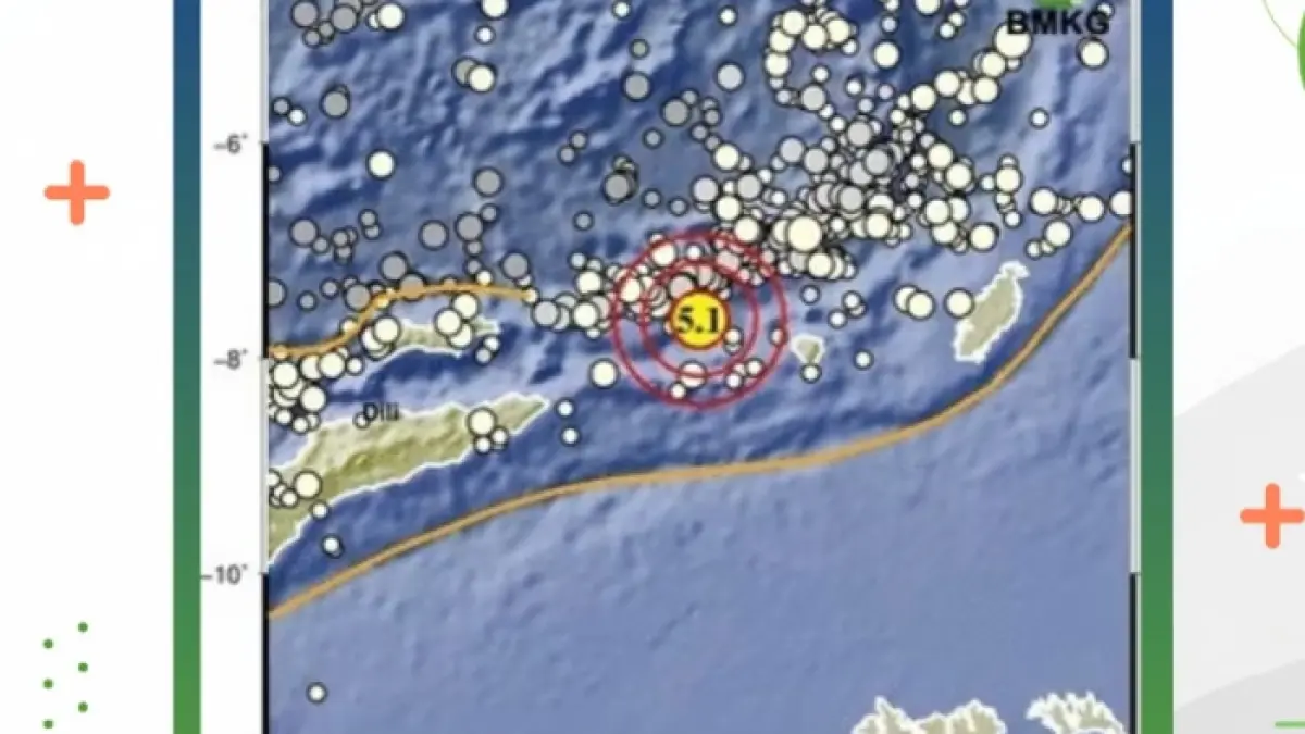 Peta titik gempa di Maluku Barat Daya 