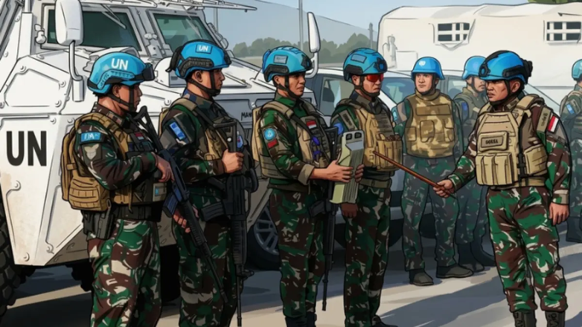 Ilustrasi prajurit TNI dalam misi United Nations Interim Force in Lebanon (UNIFIL).