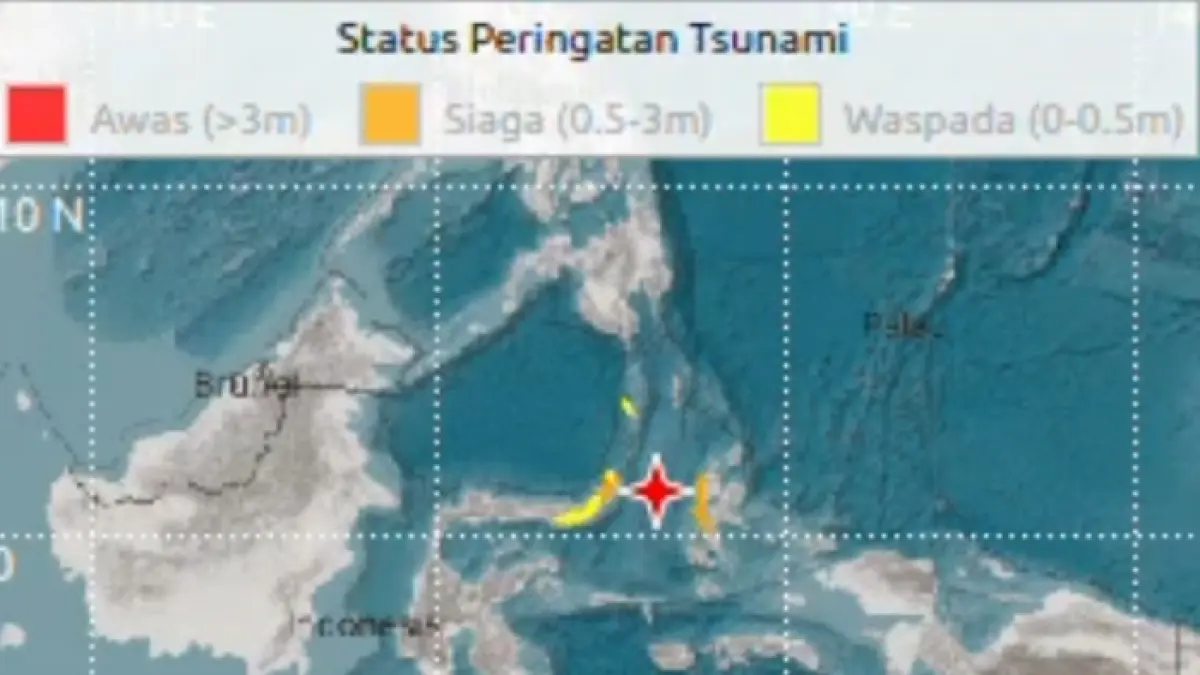 Lokasi gempa bumi magnitudo 7,6