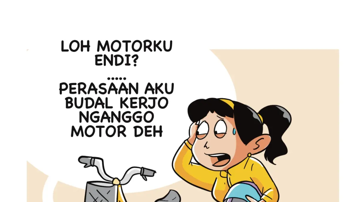 ILUSTRASI Kehilangan sepeda motor diganti ontel.