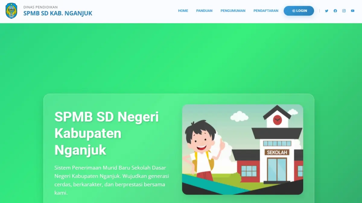 Website Sistem Penerimaan Murid Baru (SPMB) jenjang SD di Kabupaten Nganjuk