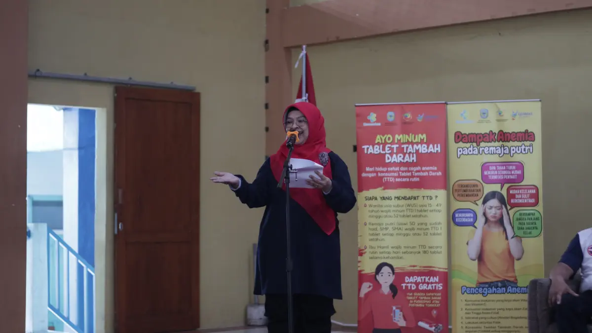 Kepala Dinkes Nganjuk dr. Tien Farida Yani saat mengikuti Aksi Konvergensi Berbasis Edukasi Gizi (Aksi Bergizi) Kabupaten Nganjuk dalam rangka Hari Jadi ke-1.089 Nganjuk