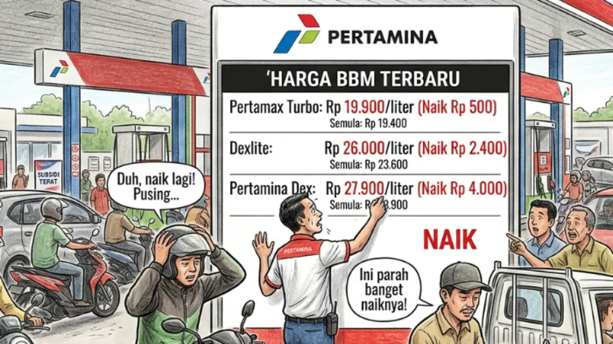 Ilustrasi kenaikan harga BBM. (AI Gemini)