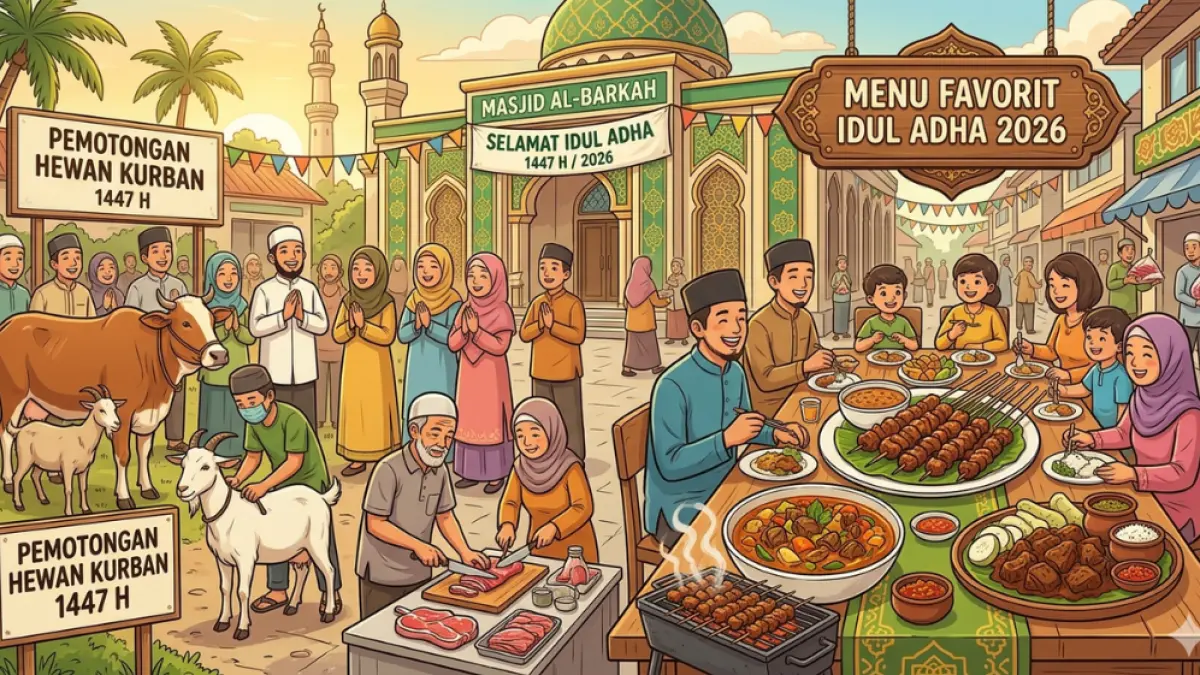 ILUSTRASI IDUL ADHA: Pentingnya memilih hewan kurban Idul Adha yang sehat. (AI Gemini)